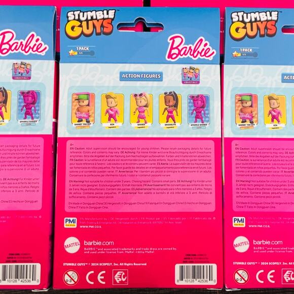 STUMBLE GUYS Barbie 4" Action Figures Set of 5 Limited Edition New In Box - Picture 4 of 4